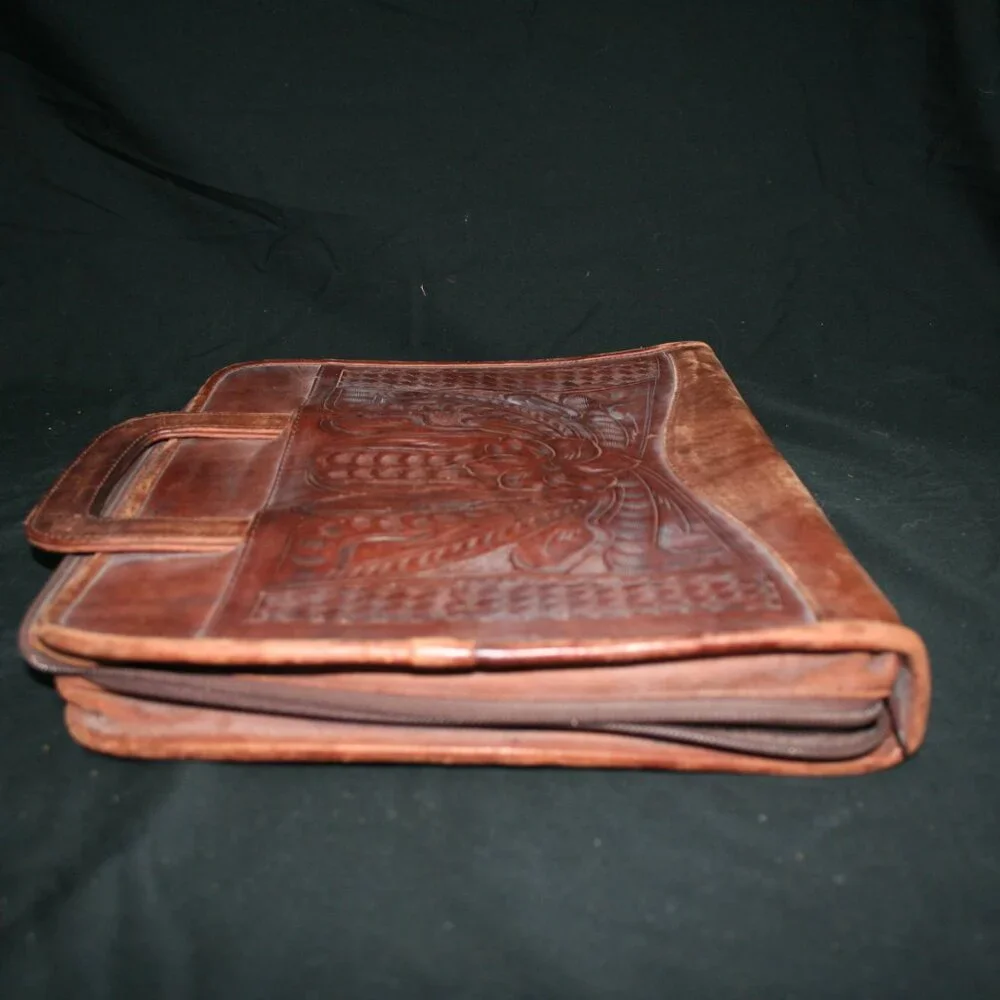 Leaders in Leather Vintage hand tooled briefcase - Picture 4 of 7